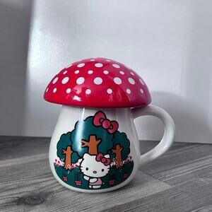 sanrio hello kitty bioworld mushroom mug red white